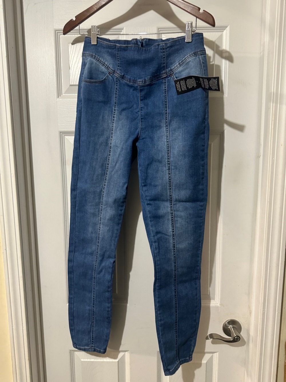 Fashion Nova Mid-Blue High-Waist Skinny Jeans
